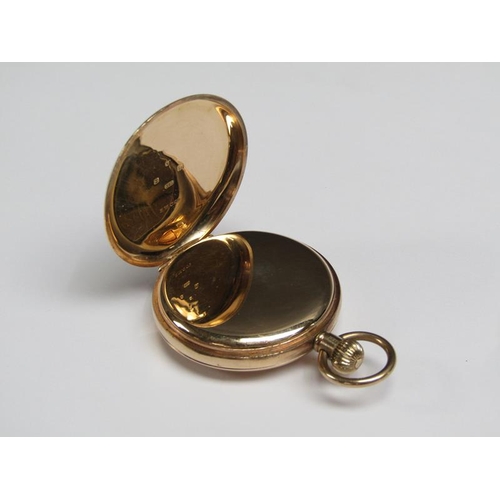 78 - A Swiss half hunter pocket watch retailed by W.W.Kemp & Son, Bristol and having a 9ct gold case hall... 