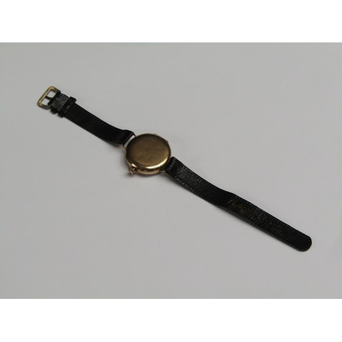 79 - An early Rolex wristwatch, the 9ct gold case hallmarked for 1916.  The fifteen jewel movement has a ... 