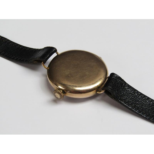79 - An early Rolex wristwatch, the 9ct gold case hallmarked for 1916.  The fifteen jewel movement has a ... 