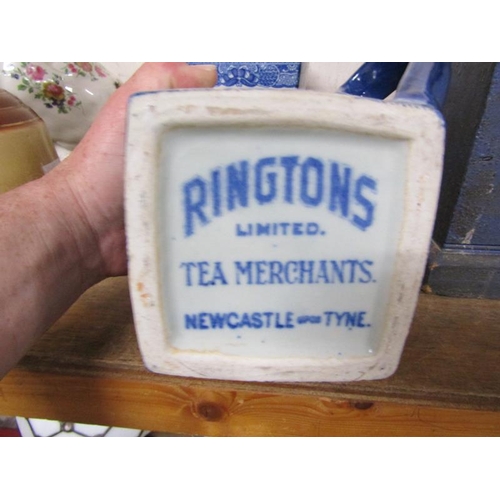 4 - RINGTONS IRONSTONE JUG AND TEA CANISTER