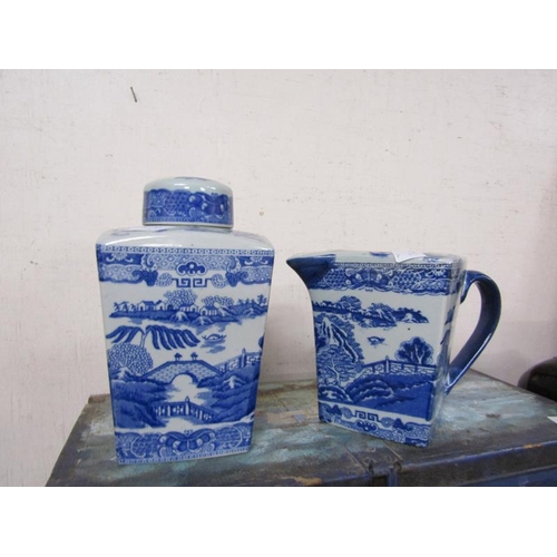 4 - RINGTONS IRONSTONE JUG AND TEA CANISTER