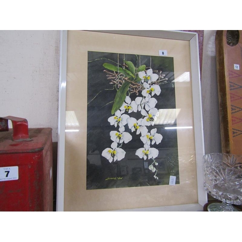 8 - FRAMED WATERCOLOUR STILL LIFE, SIMON YEW