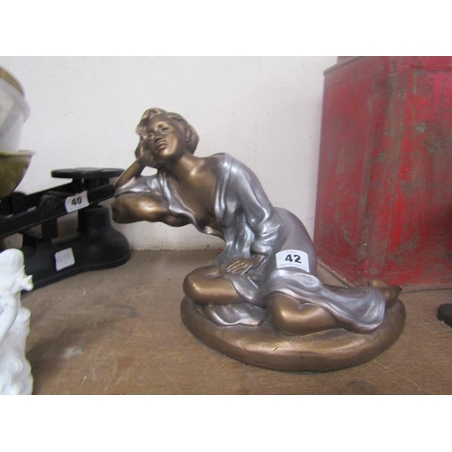 42 - BRONZED AUSTIN RESIN FIGURE OF A FEMALE