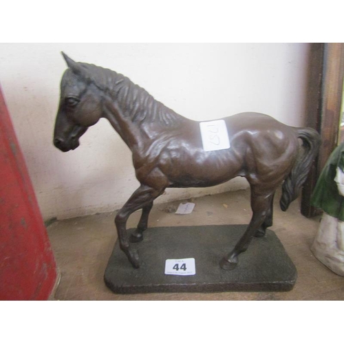 44 - BRONZED RESIN MODEL OF A HORSE