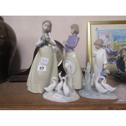 57 - COLLECTION OF NAO PORCELAIN FIGURINES AND BIRDS