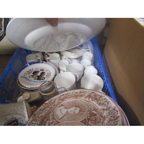 74 - BOX OF ROYAL COMMEMORATIVE CHINA AND GLASS