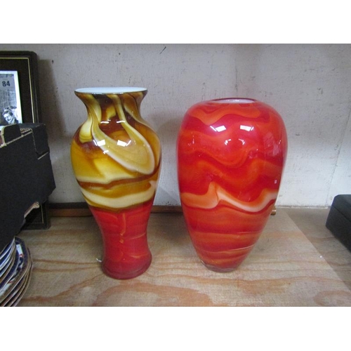 81 - LARGE ART GLASS VASE AND ONE OTHER