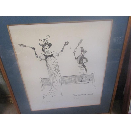 155 - SET OF LARGE FRAMED FRENCH LIMITED EDITION PRINTS, SIGNED IN PENCIL