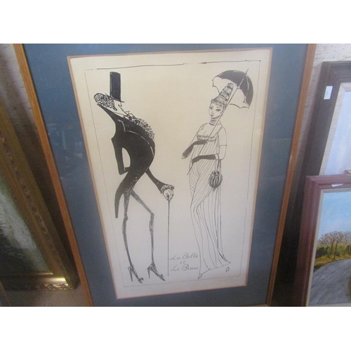 155 - SET OF LARGE FRAMED FRENCH LIMITED EDITION PRINTS, SIGNED IN PENCIL