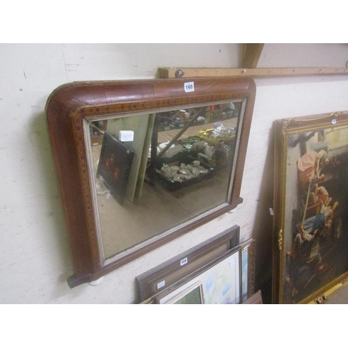 160 - VICTORIAN MARQUETRY INLAID WALL MIRROR