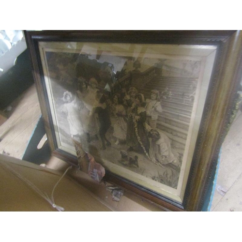 191 - BOX OF PICTURES AND ENGRAVINGS