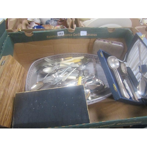 263 - BOX OF MIXED CUTLERY