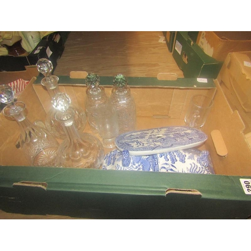 290 - B&W CHINA, CRYSTAL DECANTERS ETC