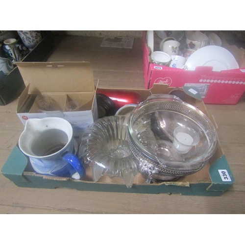 330 - BOX TO INCL SILVER PLATE, GLASS AND CERAMICS