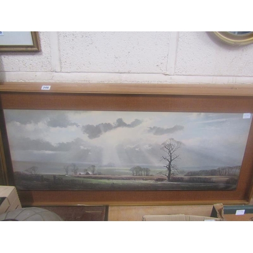 346 - FRAMED PRINT ON BOARD, MICHAEL MORRIS LANDSCAPE