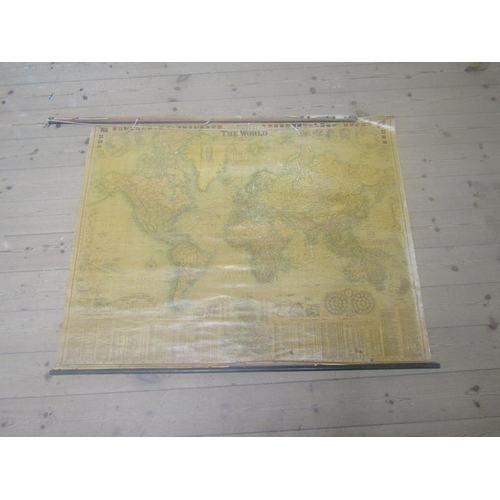 357 - TOPOGRAPHIC MAP OF NORTH AMERICAN; WORLD MAP