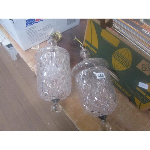 359 - TWO CRYSTAL LANTERN CEILING LIGHTS