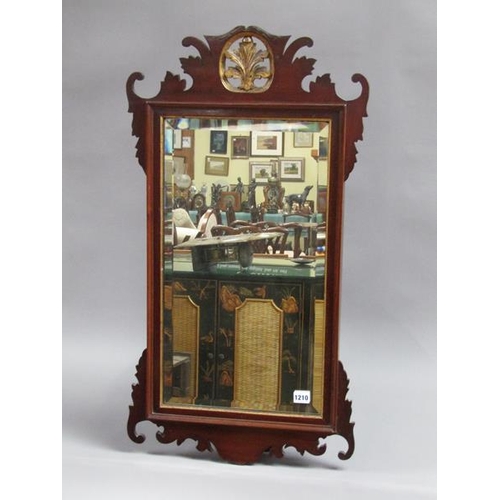 1210 - WILLIAM & MARY STYLE WALL MIRROR, 87CM X 46CM