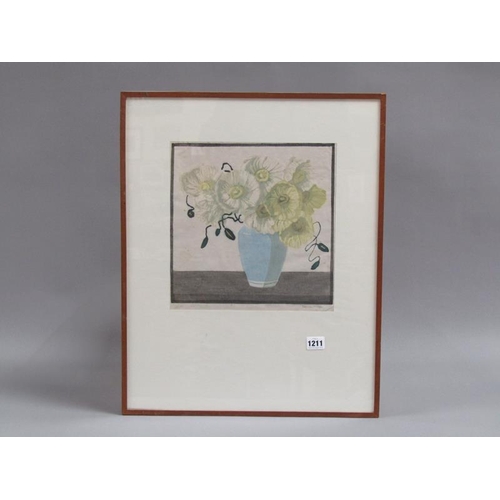 1211 - DAQUIAR HOOGE - VASE OF FLOWERS, PRINT NO.17, F/G, 29CM X 29CM