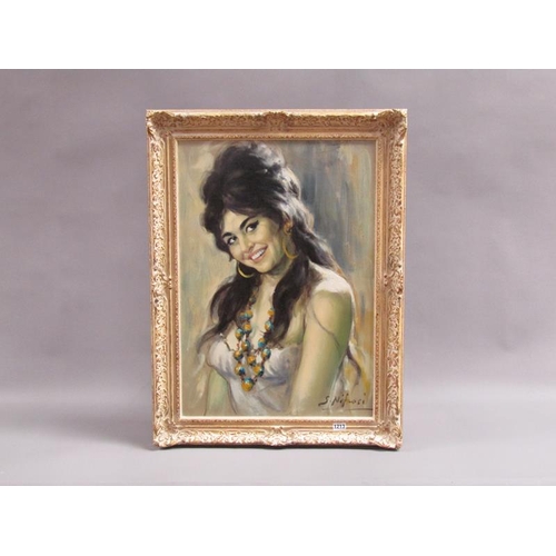 1213 - S NIFROSI - GYPSY GIRL, OIL ON CANVAS, SIGNED, FRAMED, 67CM X 46CM