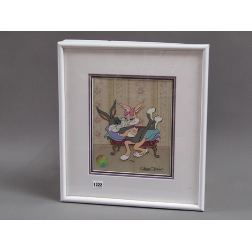 1222 - CHUCK JONES - BUGS BUNNY AND HONEY BUNNY. VALENTINE, HAND CUT SEROGRAPH SCREEN PRINT, 360/500, F/G, ... 