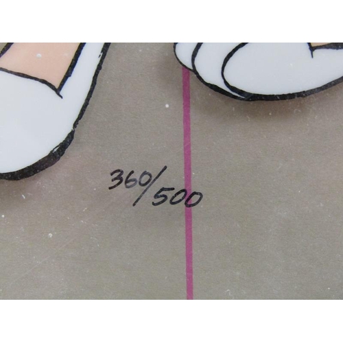 1222 - CHUCK JONES - BUGS BUNNY AND HONEY BUNNY. VALENTINE, HAND CUT SEROGRAPH SCREEN PRINT, 360/500, F/G, ... 