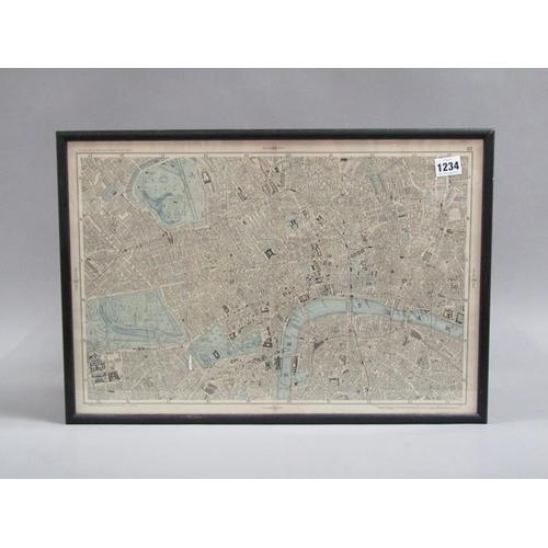 1234 - A BACON 9IN SCALE MAP OF LONDON, F/G, 35CM X 51CM