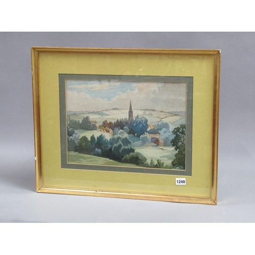 1240 - JOSEPH MILNER - SUSSEX LANDSCAPE, SIGNED WATERCOLOUR, F/G, 28CM X 39CM