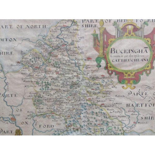 1241 - ROBERT MORDAN MAP OF ENGLAND & CHRISTOPHER SAXTON MAP OF BUCKINGHAMSHIRE, 30CM X 31CM