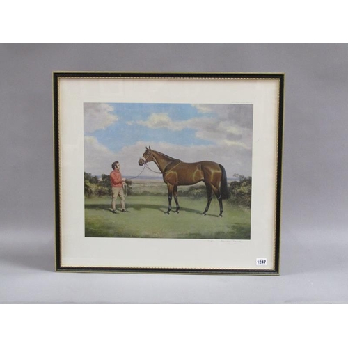 1247 - RED RUM AND BILLY BEARDWOOD - COLOURED PRINT AFTER THE ORIGINAL BY HAMILTON RENWICK, 159/250, F/G, 4... 