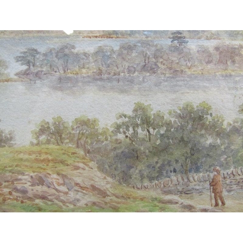 1248 - WT LANGMIRE 1871 - RYDAL LAKE, SIGNED AND TITLED WATERCOLOUR, FG/, 25CM X 40CM