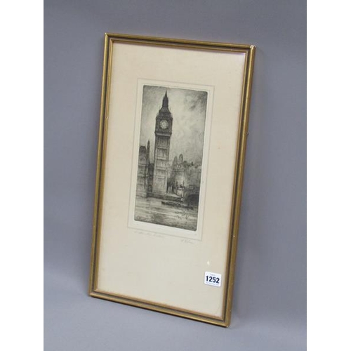 1252 - F ROBSON - WESTMINSTER, LONDON, B&W ENGRAVING, F/G, 26CM X 14CM