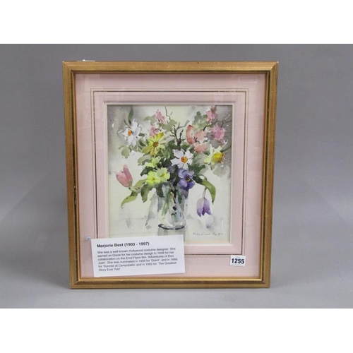 1255 - MARJORIE BEST 1903/1997 - SPRING ODDMENTS, SIGNED WATERCOLOUR, 28CM X 24CM