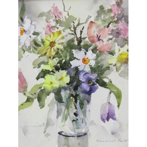 1255 - MARJORIE BEST 1903/1997 - SPRING ODDMENTS, SIGNED WATERCOLOUR, 28CM X 24CM