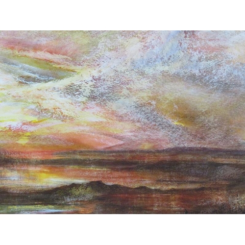 1267 - FOREST '90 SUNSET, SIGNED WATERCOLOUR. F/G 30 x 48 cms