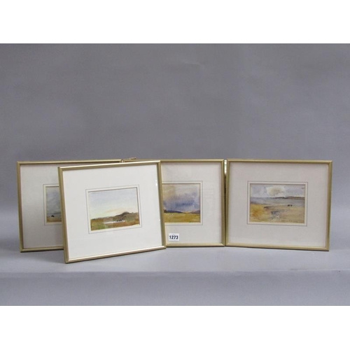 1273 - M WALLS, A SERIES OF FOUR WATERCOLOURS OF VARIOUS COASTAL AND MOORLAND SCENES, EACH F/G APPX 12 x 15... 