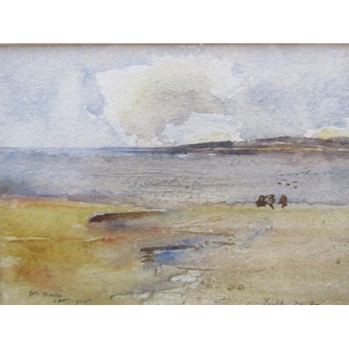 1273 - M WALLS, A SERIES OF FOUR WATERCOLOURS OF VARIOUS COASTAL AND MOORLAND SCENES, EACH F/G APPX 12 x 15... 