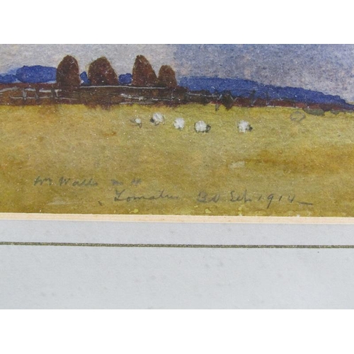 1273 - M WALLS, A SERIES OF FOUR WATERCOLOURS OF VARIOUS COASTAL AND MOORLAND SCENES, EACH F/G APPX 12 x 15... 