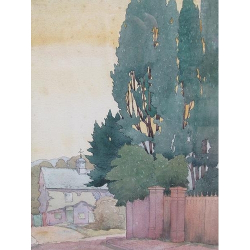 1286 - WADSWORTH, WATERCOLOUR 19c ALLEYWAY TOGETHER WTH THREE OTHER WATERCOLOURS