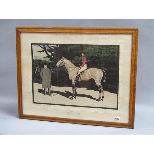 1288 - N ARTHUR LORAIN 1900, AMBUSH 2 WITH HRH THE PRINCE OF WALES, A COLOURED PRINT SIGNED IN PENCIL BY TH... 