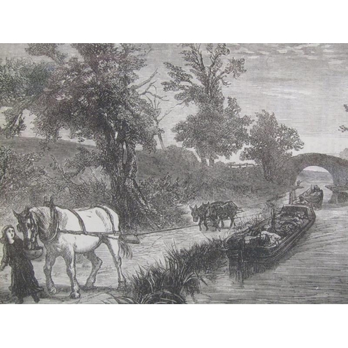 1298 - TWO LINE ENGRAVINGS 19c CANAL SCENES, EACH F/G APPX 11 x 15 cms