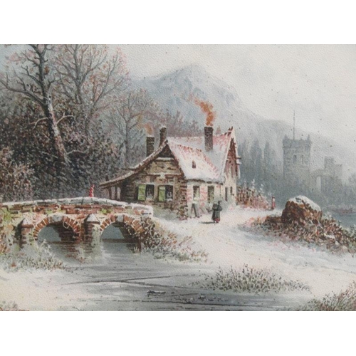 1311 - H BREDOW WINTER IN SCOTLAND, MIXED MEDIA.  F/G 16 x 25 cms