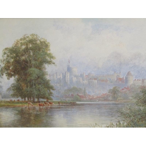 1314 - W DUNCAN LATE 19c SCENE OF WINDSOR CASTLE, SIGNED WATERCOLOUR.  F/G 36 x 54 cms