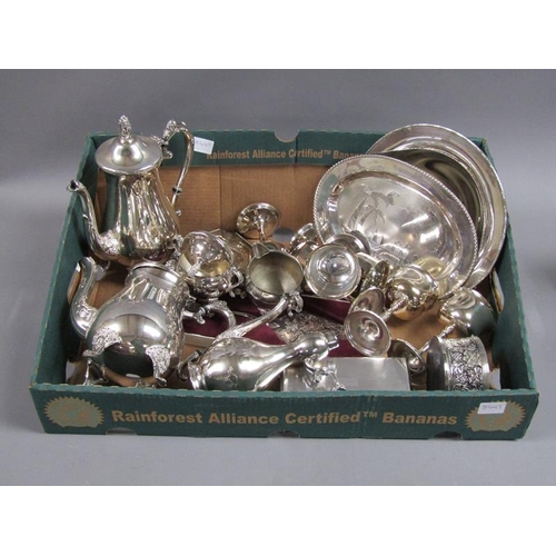 1730 - BOX OF MIXED SILVER PLATE