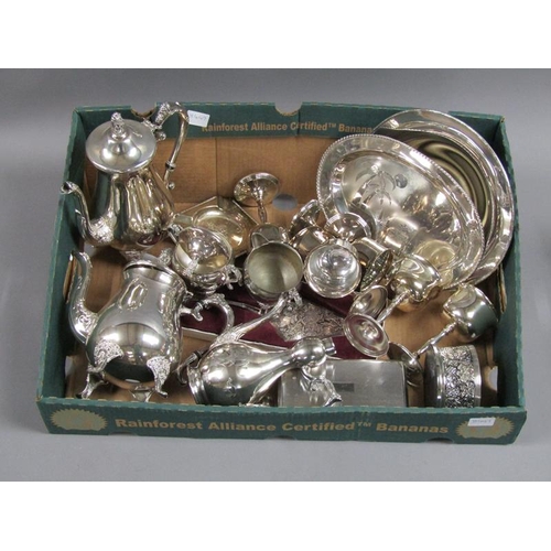 1730 - BOX OF MIXED SILVER PLATE