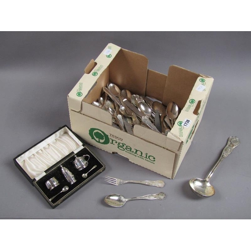 1738 - BOX OF PLATED CUTLERY