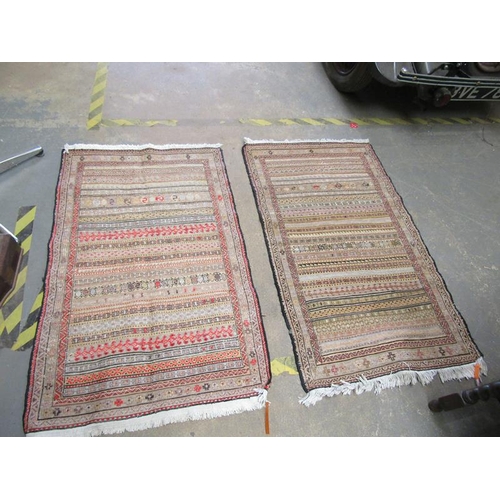 1966 - TWO WOOLLEN WOVEN RUGS EACH 130CMX 82CM