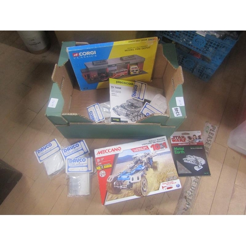 1346 - BOX; MECCANO MODEL CAR AND OTHER ITEMS