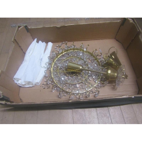 1373 - CRYSTAL LUSTRE CEILING LIGHT 25cms W