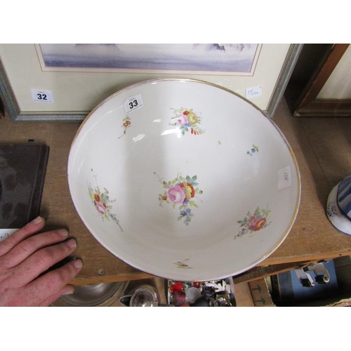 33 - CONTINENTAL PORCELAIN HAND PAINTED BOWL